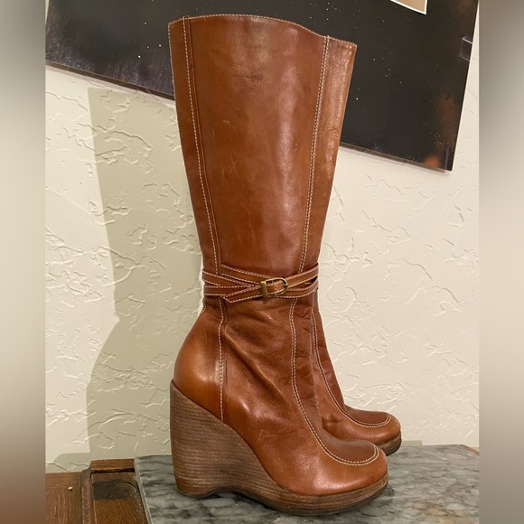 Women’s Schutz  retro leather wedge boots. Size 6. GUC. - Picture 16 of 16